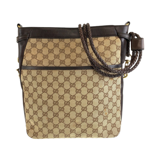 12960
GUCCI グッチ ブラウン ゴールド金具 GGキャンバス 109097 斜め掛け ショルダーバッグ メッセンジャーバッグ  レディース