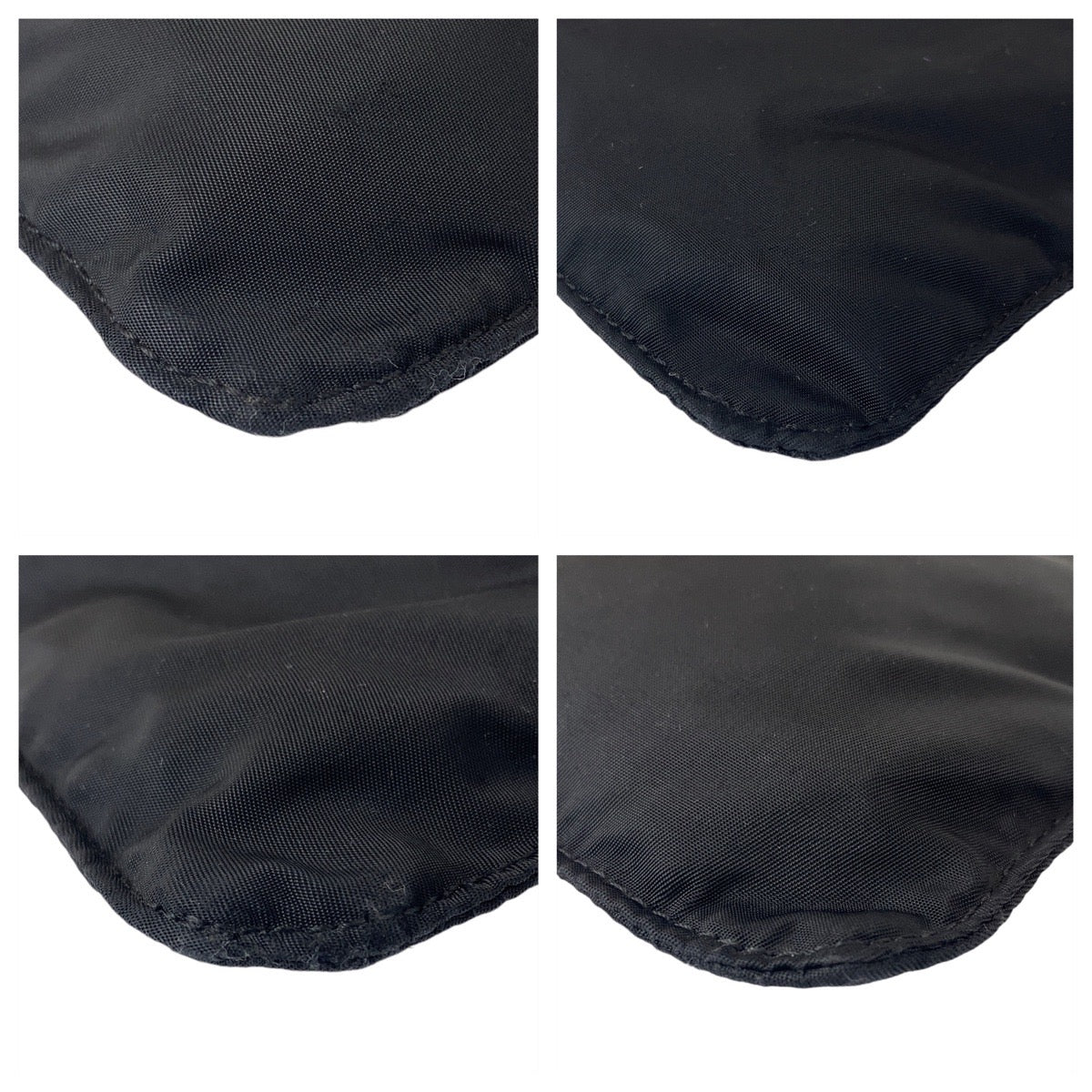 PRADA Prada Tessuto Triangle Logo Plate Black Silver Hardware Nylon Crossbody Shoulder Bag Pochette Women's