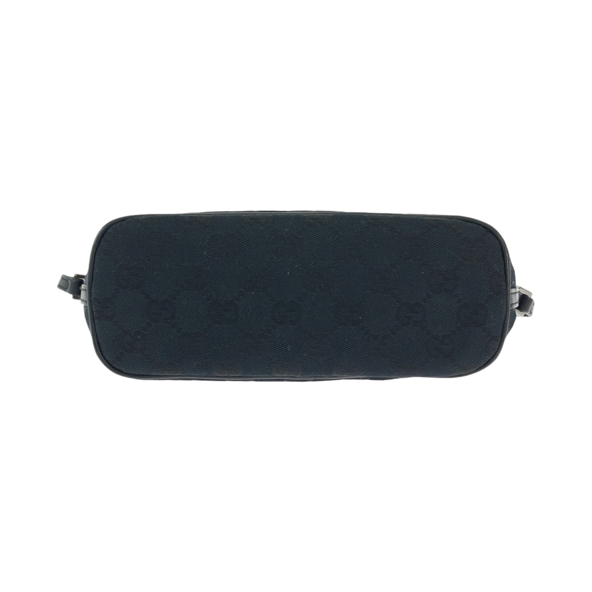 12963
 GUCCI Gucci Black Silver Hardware GG Canvas 039 1103 Handbag Accessory Pouch Women's