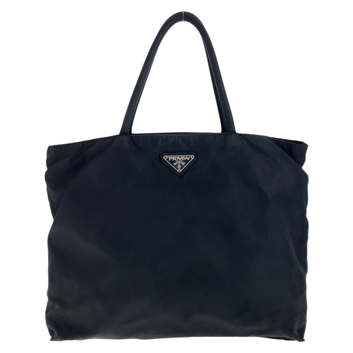 12964
PRADA プラダ テスート 三角ロゴプレート ブラック 黒 シルバー金具 ナイロン トートバッグ ショルダーバッグ  レディース