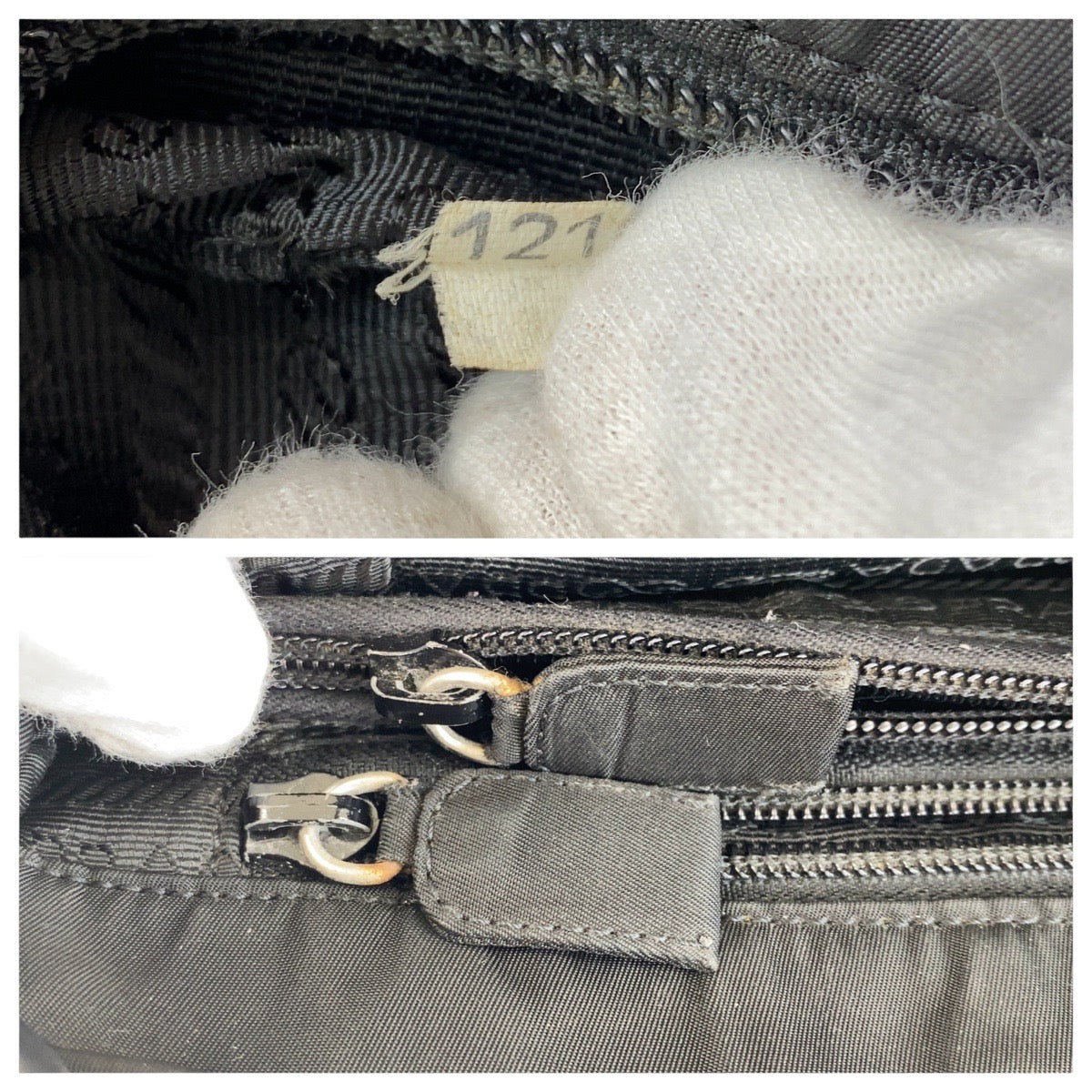 12964
PRADA プラダ テスート 三角ロゴプレート ブラック 黒 シルバー金具 ナイロン トートバッグ ショルダーバッグ  レディース
