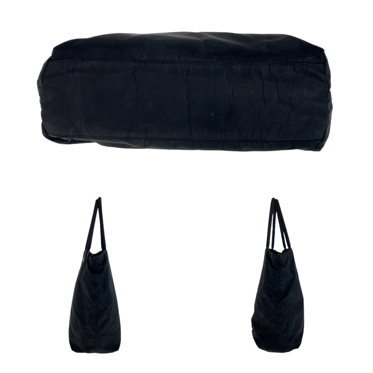 12964
PRADA プラダ テスート 三角ロゴプレート ブラック 黒 シルバー金具 ナイロン トートバッグ ショルダーバッグ  レディース