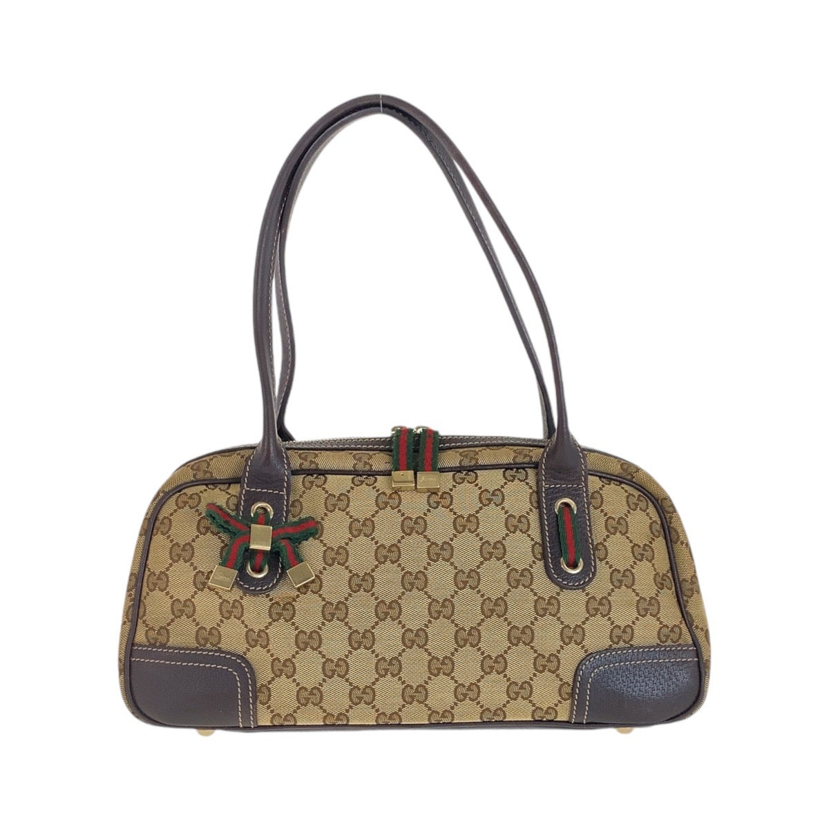 12966
GUCCI グッチ プリンシー シェリーライン ベージュ ブラウン ゴールド金具 GGキャンバス / レザー 161720 ショルダーバッグ ハンドバッグ  レディース