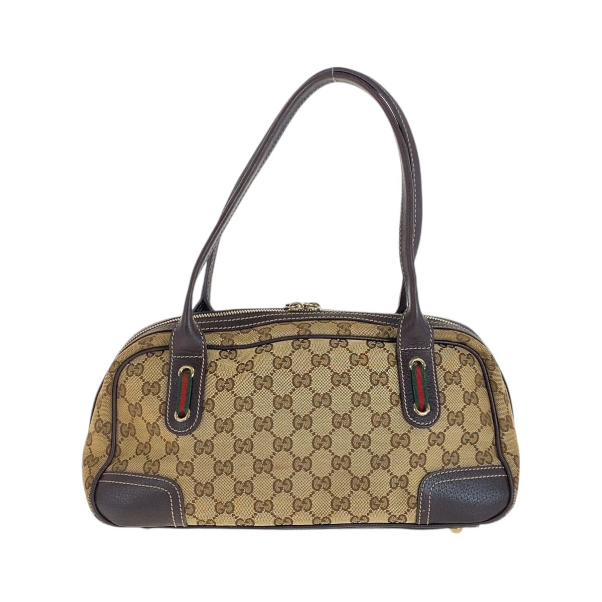 12966
GUCCI グッチ プリンシー シェリーライン ベージュ ブラウン ゴールド金具 GGキャンバス / レザー 161720 ショルダーバッグ ハンドバッグ  レディース