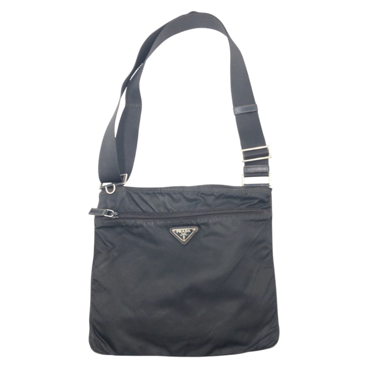 15303
PRADA プラダ テスート 三角ロゴ ブラック 黒 ナイロン ショルダーバッグ サコッシュ 男女兼用 メンズ AB32