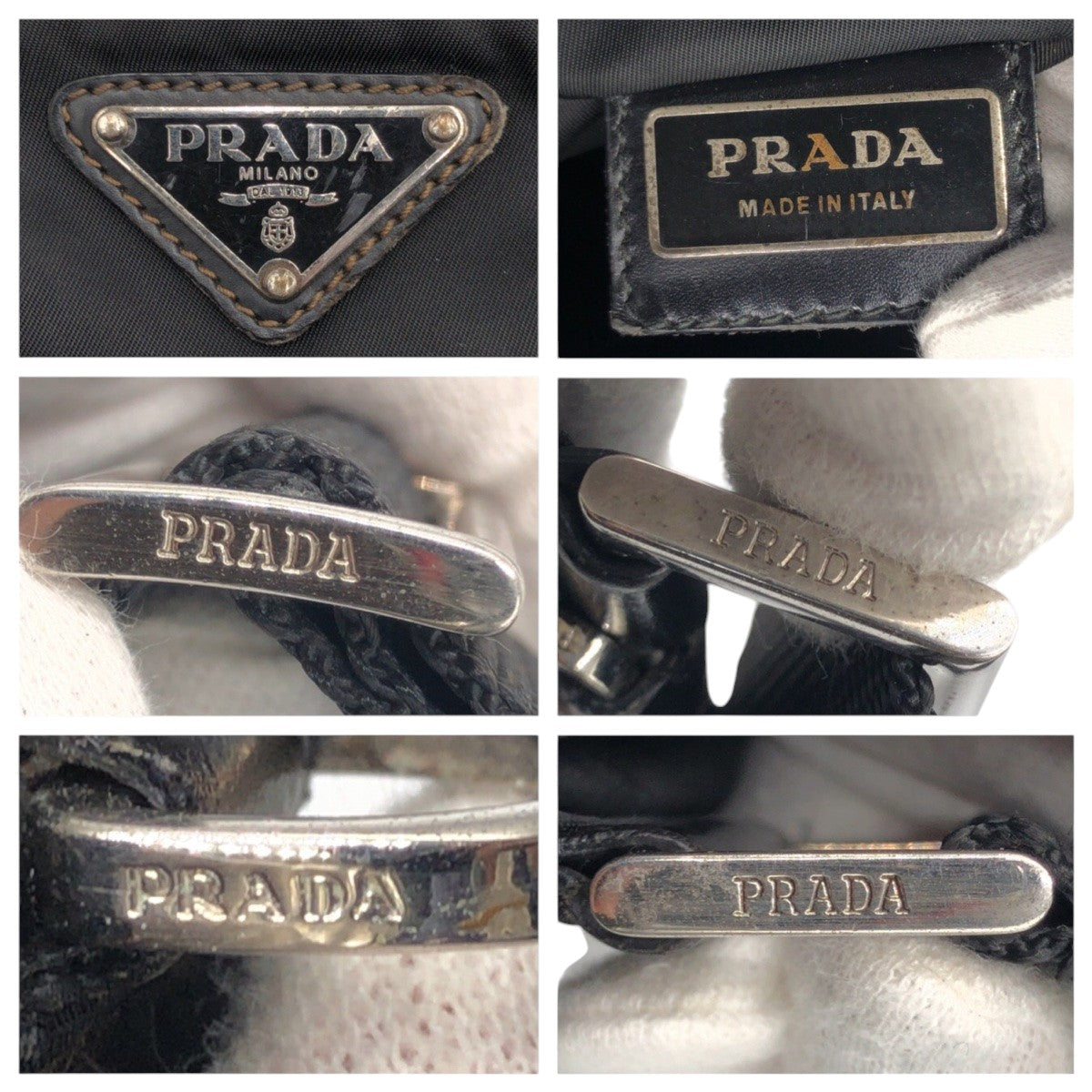 15303
PRADA プラダ テスート 三角ロゴ ブラック 黒 ナイロン ショルダーバッグ サコッシュ 男女兼用 メンズ AB32