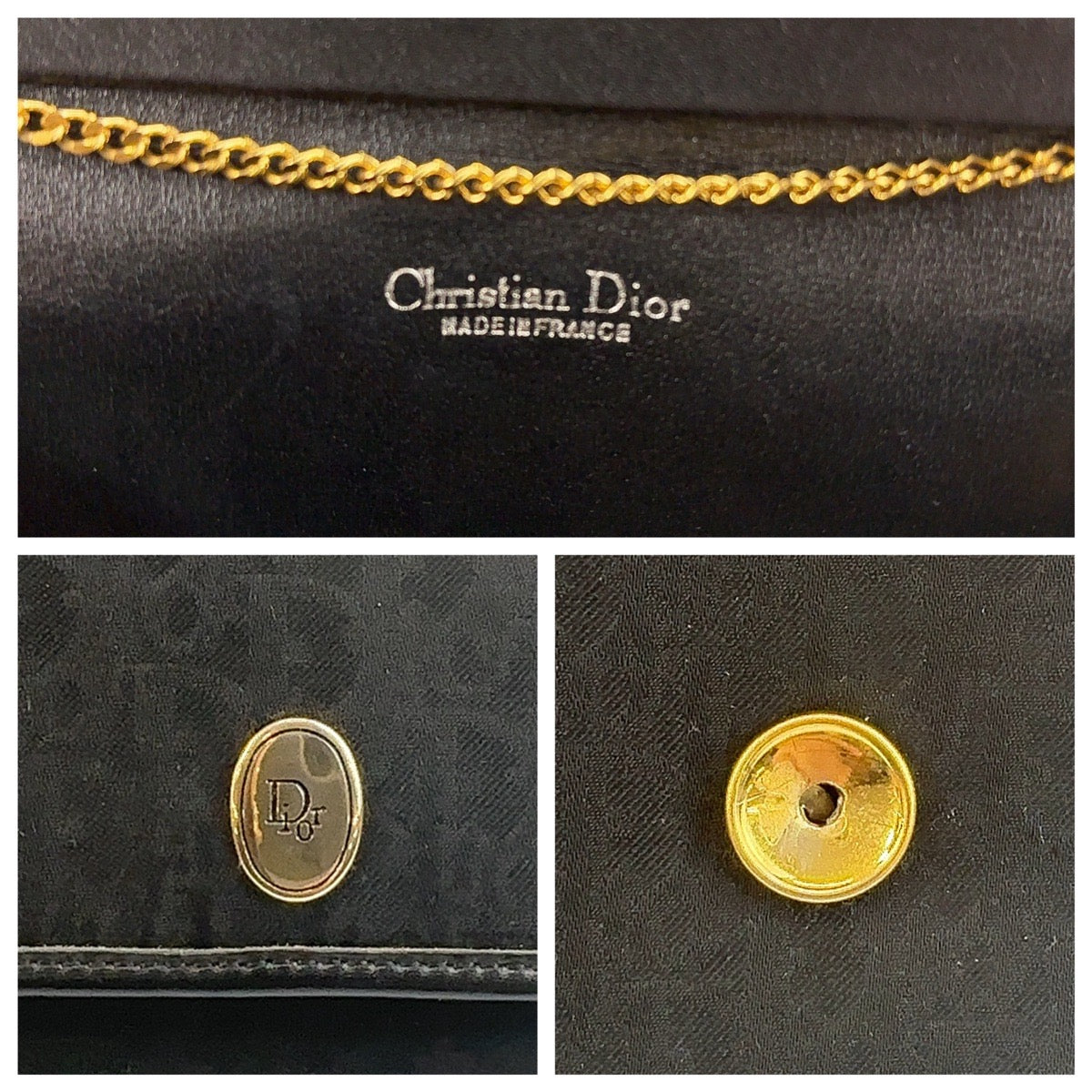 12970
Dior ディオール ヴィンテージ トロッター ブラック 黒 ゴールド金具 キャンバス ショルダーバッグ クラッチバッグ  レディース
