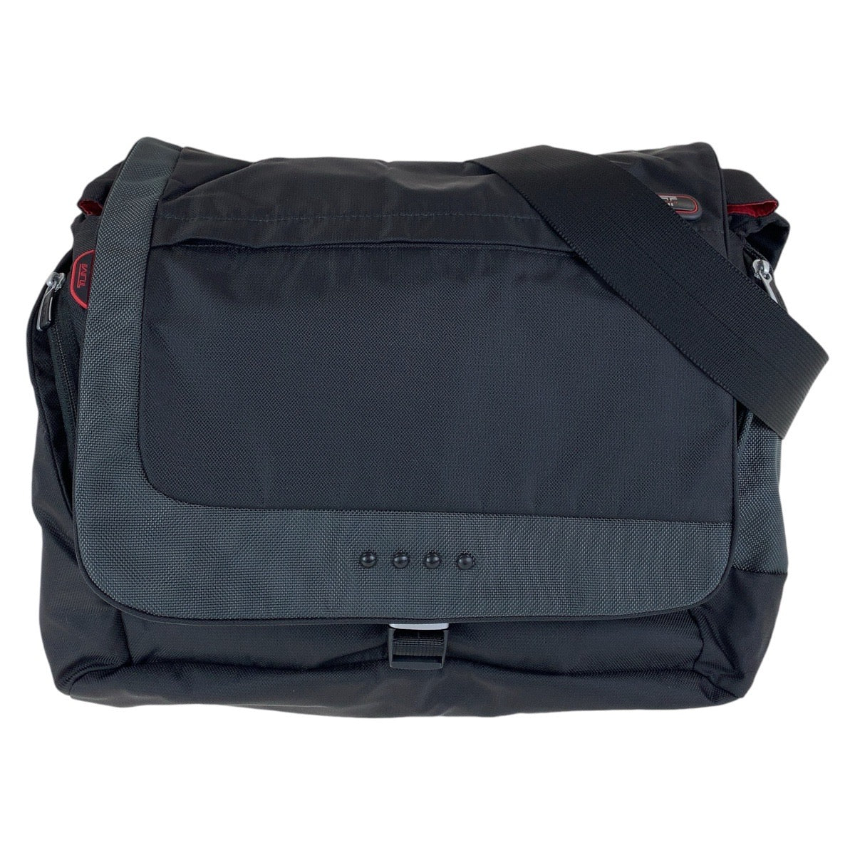 12972
TUMI トゥミ T-TECH ブラック レッド シルバー金具 キャンバス ショルダーバッグ メッセンジャーバッグ  メンズ