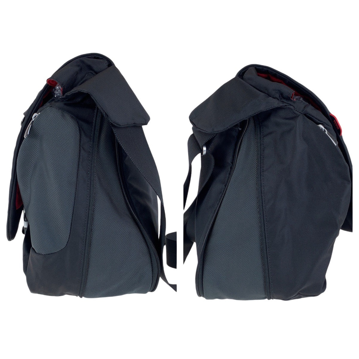 12972
TUMI トゥミ T-TECH ブラック レッド シルバー金具 キャンバス ショルダーバッグ メッセンジャーバッグ  メンズ