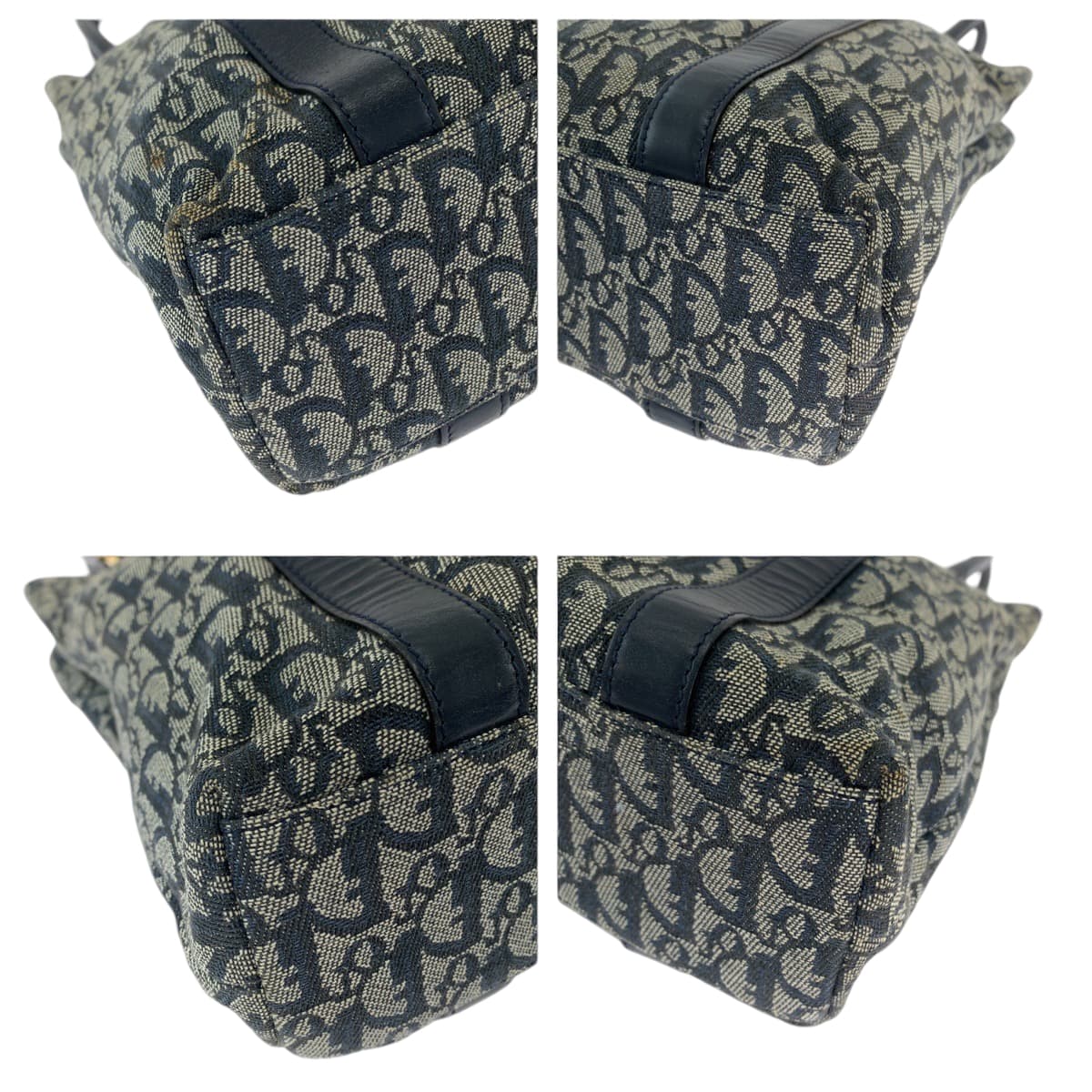 12973
Dior ディオール トロッター ネイビー ゴールド金具 キャンバス トートバッグ ショルダーバッグ ハンドバッグ  レディース