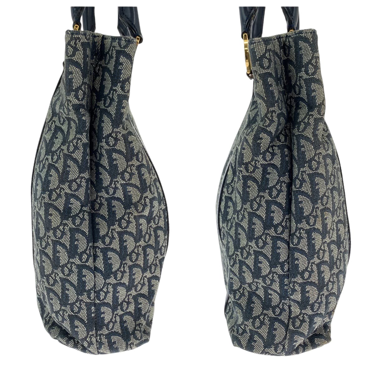 12973
Dior ディオール トロッター ネイビー ゴールド金具 キャンバス トートバッグ ショルダーバッグ ハンドバッグ  レディース