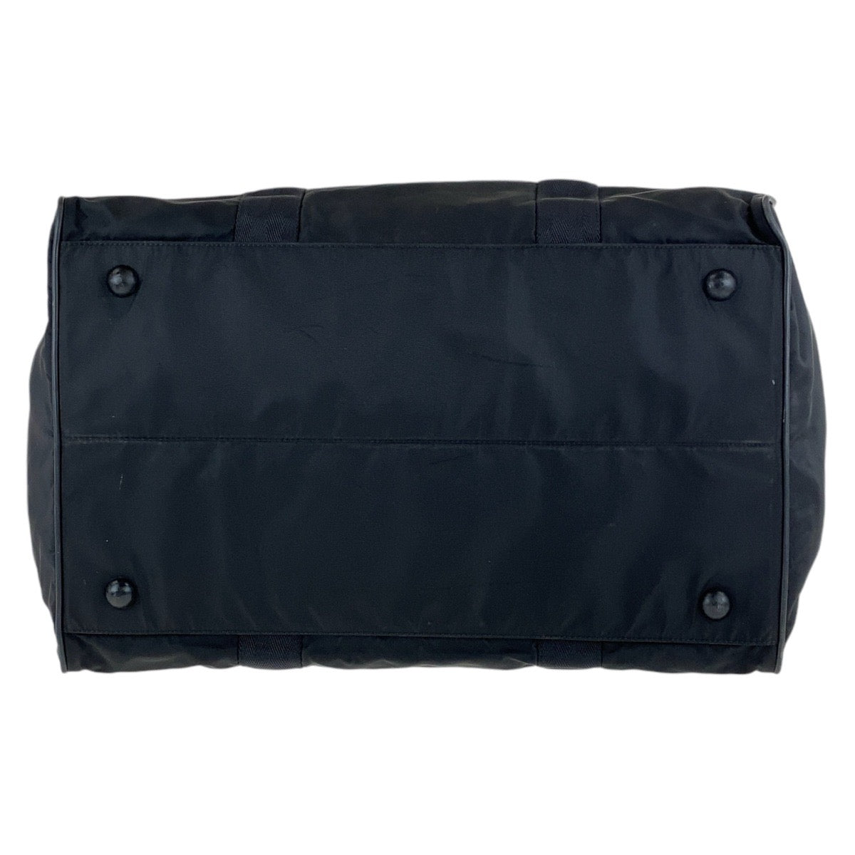 PRADA Tessuto Triangle Logo Plate Unisex Black Silver Hardware Nylon Boston Bag Shoulder Bag 2way Men's