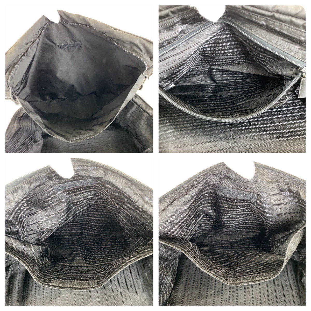 PRADA Tessuto Triangle Logo Plate Unisex Black Silver Hardware Nylon Boston Bag Shoulder Bag 2way Men's