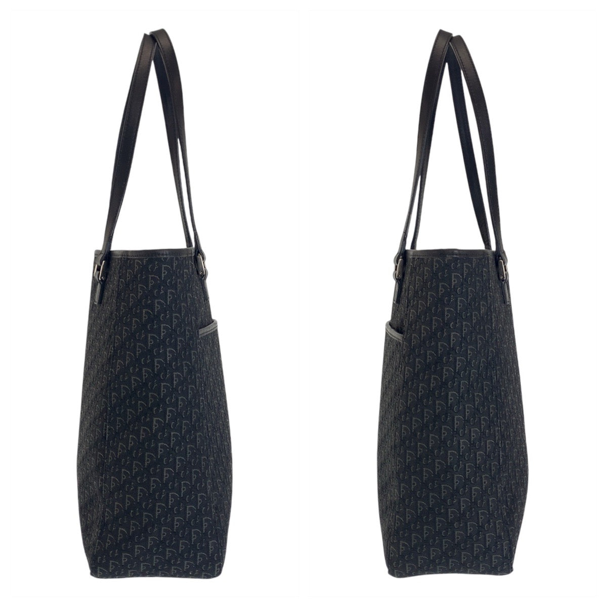12974
Christian Dior クリスチャンディオール トロッター ブラック シルバー金具 キャンバス / レザー トートバッグ ショルダーバッグ  レディース