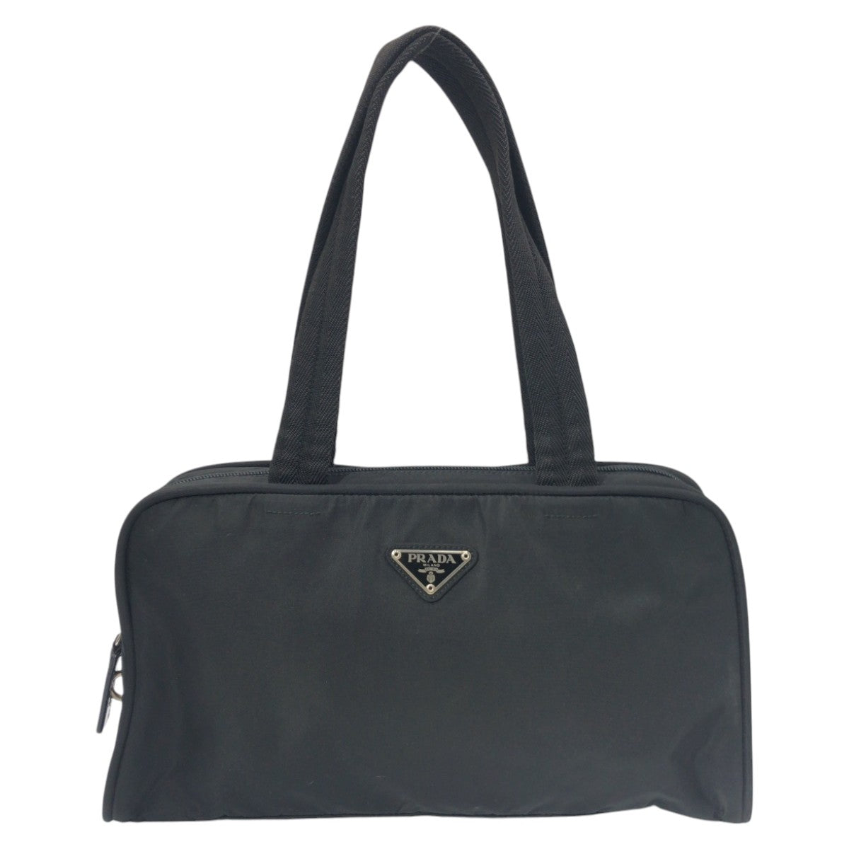 PRADA Prada Tessuto Triangle Logo Black Nylon Handbag Shoulder Bag Women's