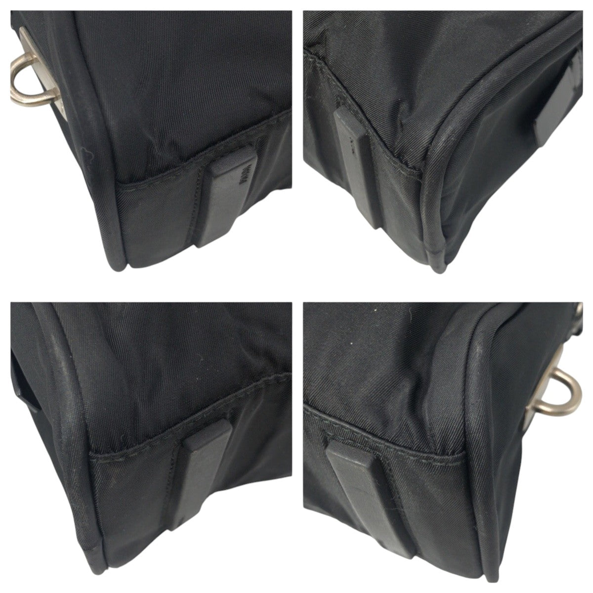 PRADA Prada Tessuto Triangle Logo Black Nylon Handbag Shoulder Bag Women's