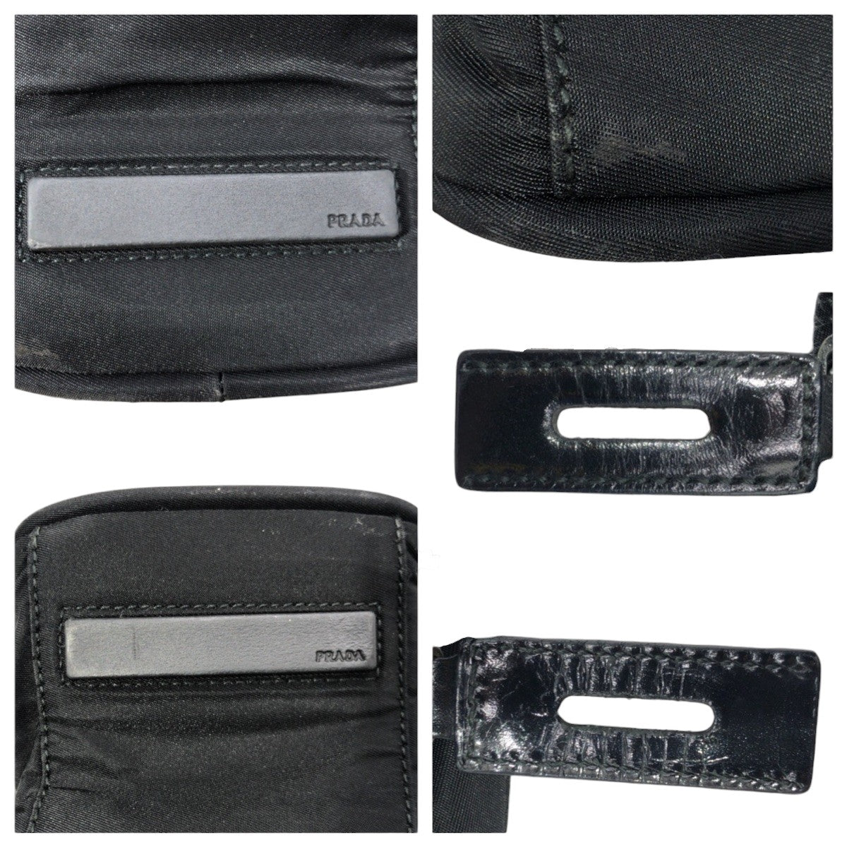 PRADA Prada Tessuto Triangle Logo Black Nylon Handbag Shoulder Bag Women's