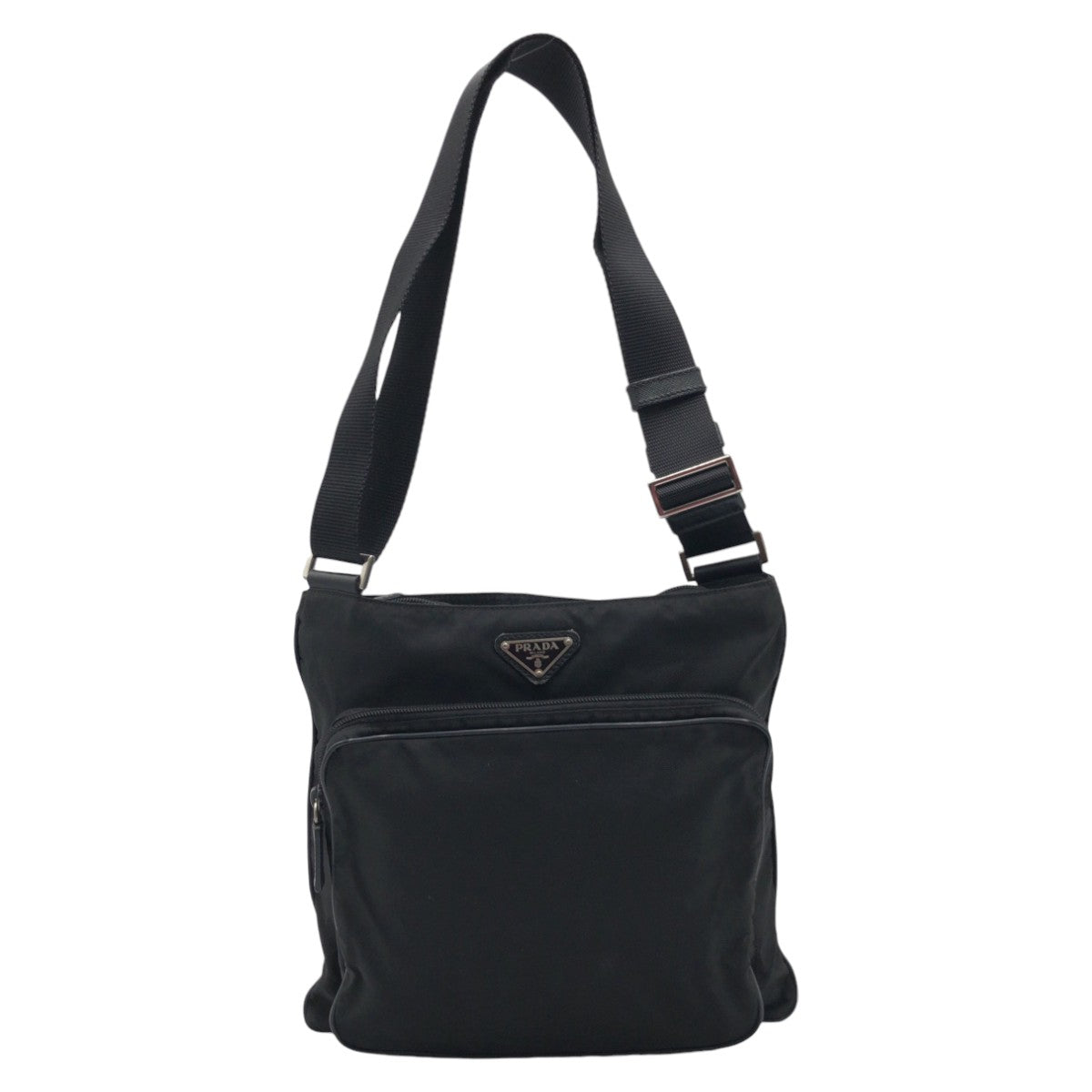 12976
PRADA プラダ テスート 三角ロゴ ブラック 黒 ナイロン 斜め掛けショルダーバック メッセンジャーバッグ  メンズ