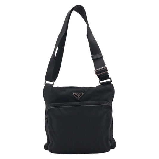12976
PRADA プラダ テスート 三角ロゴ ブラック 黒 ナイロン 斜め掛けショルダーバック メッセンジャーバッグ  メンズ