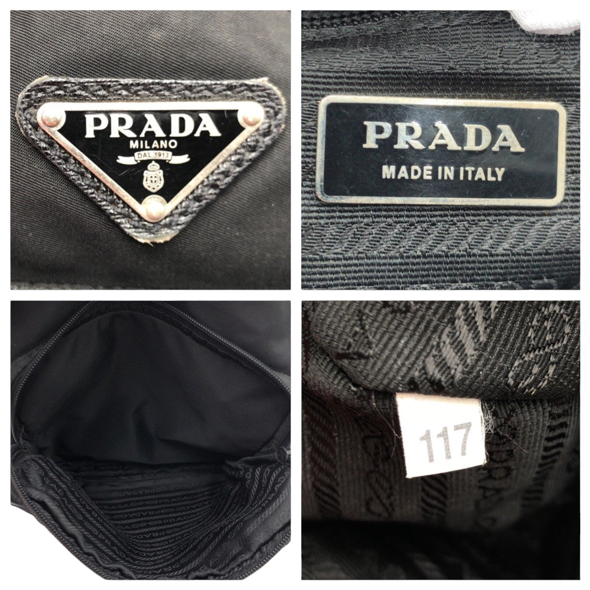 12976
PRADA プラダ テスート 三角ロゴ ブラック 黒 ナイロン 斜め掛けショルダーバック メッセンジャーバッグ  メンズ