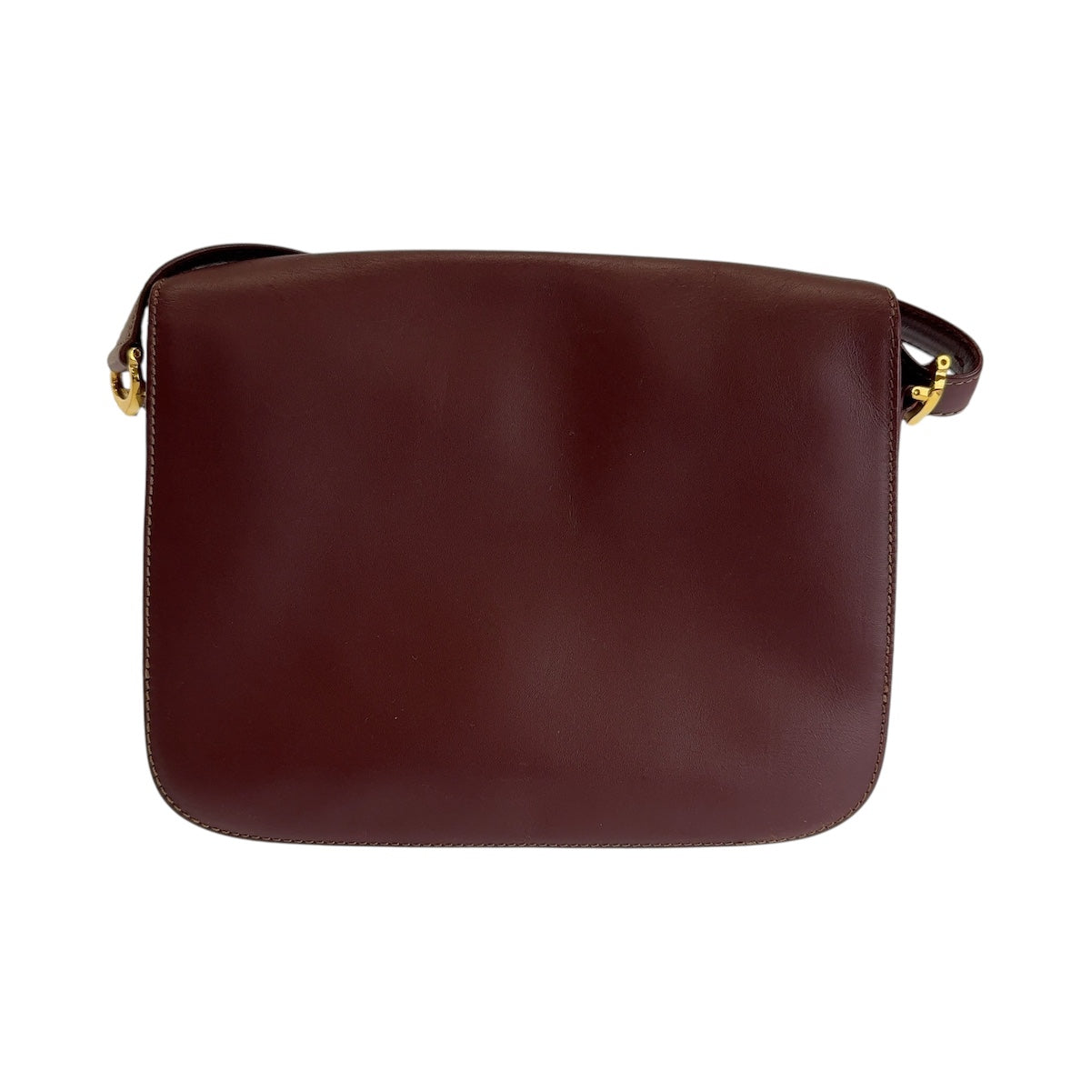 12977
CARTIER カルティエ マストライン ワインレッド ボルドー ゴールド金具 レザー 斜め掛け ショルダーバッグ ポシェット  レディース