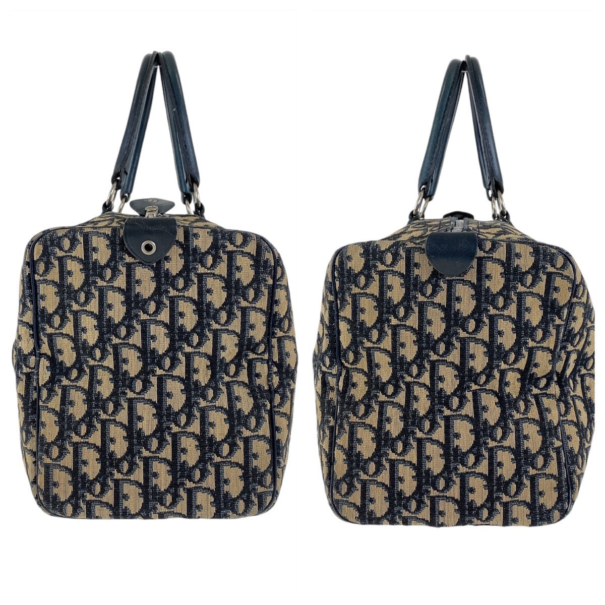 12978
Christian Dior クリスチャンディオール ヴィンテージ トロッター柄 ネイビー シルバー金具 キャンバス / レザー ハンドバッグ ボストンバッグ  レディース