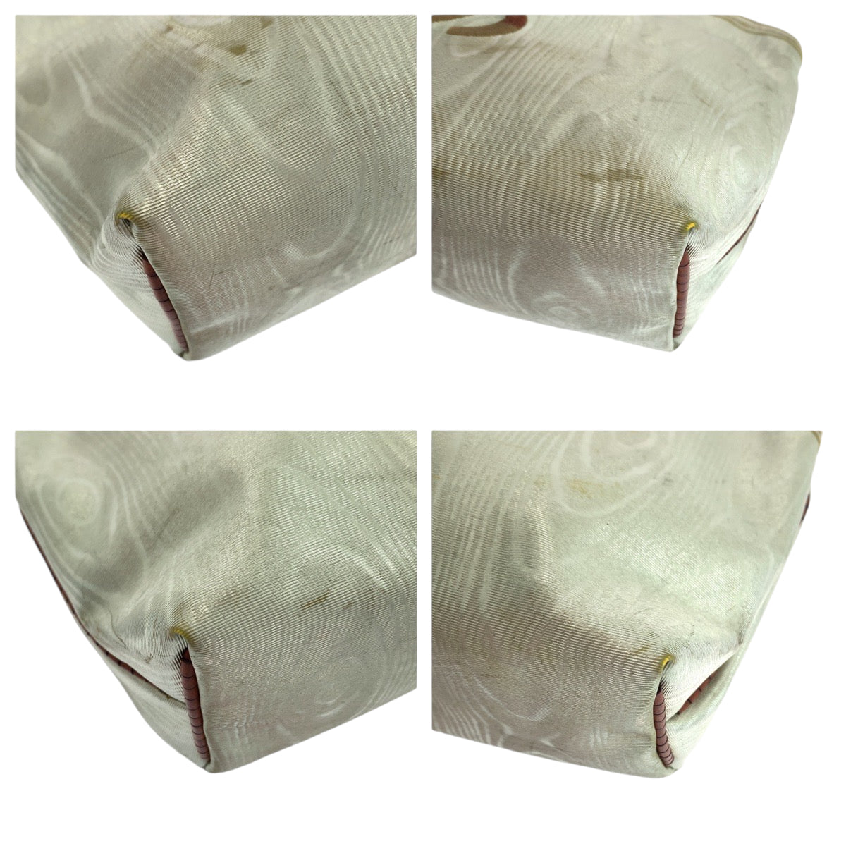 11925
LOEWE ロエベ ヴィンテージ アナグラム ホワイト ゴールド金具 ナイロン ポーチ 化粧ポーチ  レディース AB5