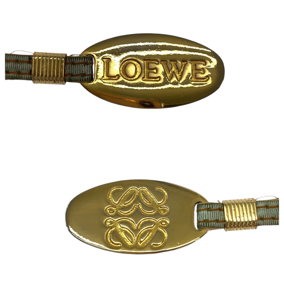 11925
LOEWE ロエベ ヴィンテージ アナグラム ホワイト ゴールド金具 ナイロン ポーチ 化粧ポーチ  レディース AB5