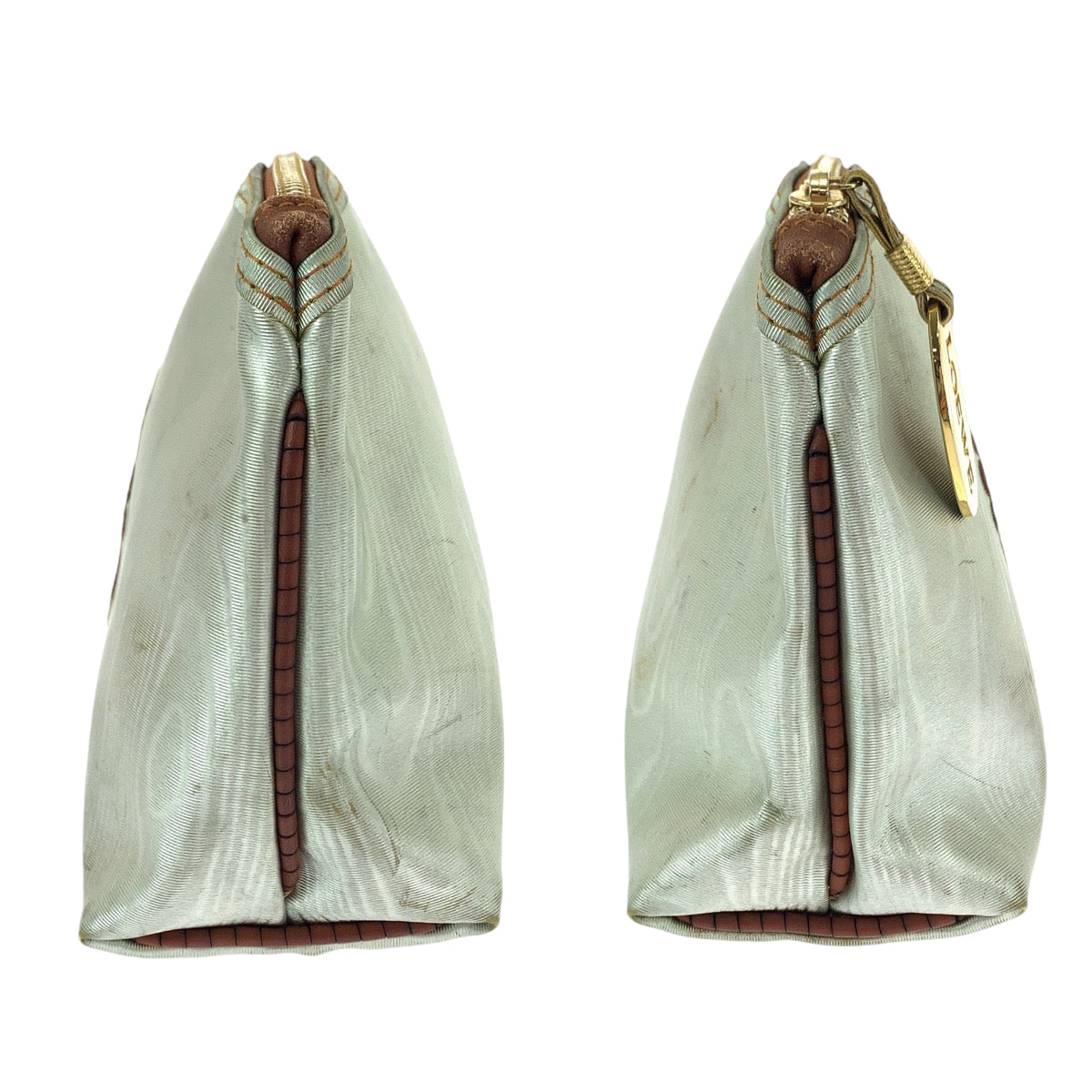 11925
LOEWE ロエベ ヴィンテージ アナグラム ホワイト ゴールド金具 ナイロン ポーチ 化粧ポーチ  レディース AB5