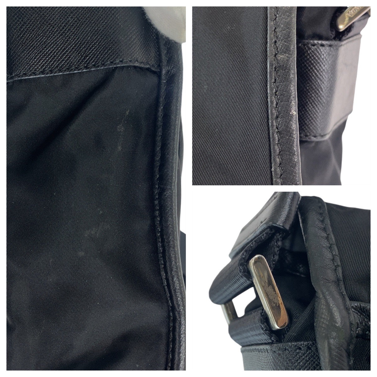 18000
PRADA プラダ テスート 三角ロゴプレート ブラック 黒 シルバー金具 ナイロン 斜め掛け ショルダーバッグ メッセンジャーバッグ  レディース AB38