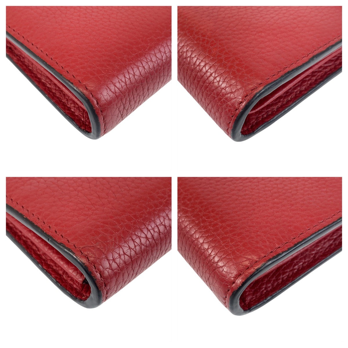 12985
GUCCI グッチ GGマーモント レッド ゴールド金具 レザー 401232 斜め掛け ショルダーバッグ チェーンウォレット  レディース