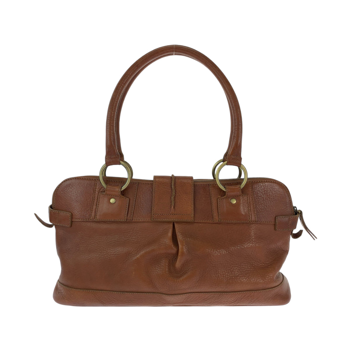 12986
BURBERRY バーバリー 中チェック柄 ブラウン ゴールド金具 レザー ハンドバッグ ショルダーバッグ  レディース