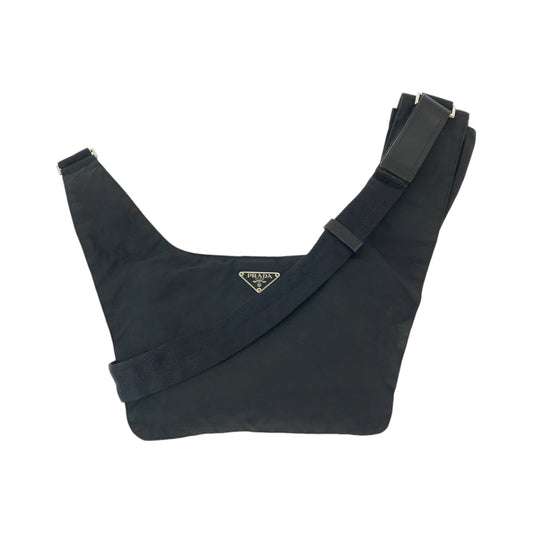 12987
PRADA プラダ テスート 三角ロゴプレート ブラック 黒 シルバー金具 ナイロン ショルダーバッグ ボディバッグ  メンズ