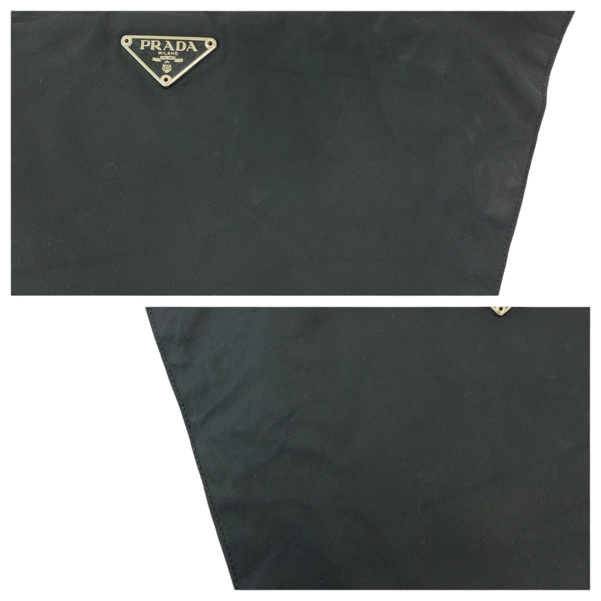 12987
PRADA プラダ テスート 三角ロゴプレート ブラック 黒 シルバー金具 ナイロン ショルダーバッグ ボディバッグ  メンズ