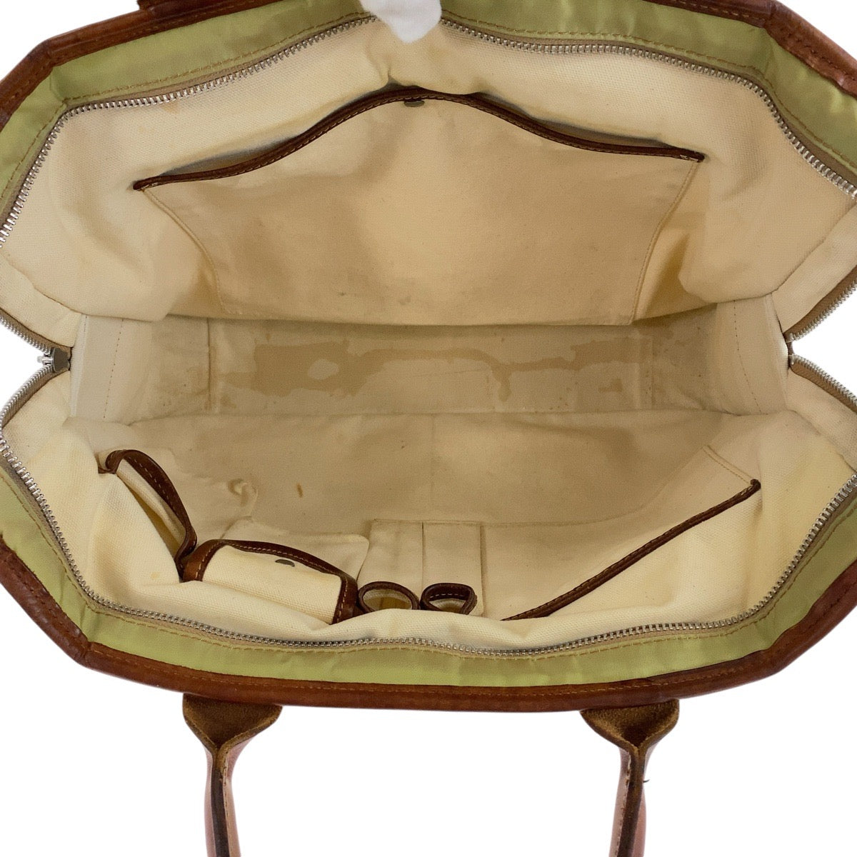 12988
Felisi フェリージ ライトグリーン ブラウン シルバー金具 ナイロン / レザー ビジネスバッグ ブリーフケース  メンズ