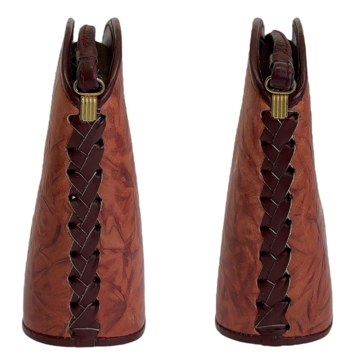12989
YVES SAINT LAURENT イヴ サンローラン ヴィンテージ YSL レッド ゴールド金具 レザー 斜め掛け ショルダーバッグ ポシェット  レディース