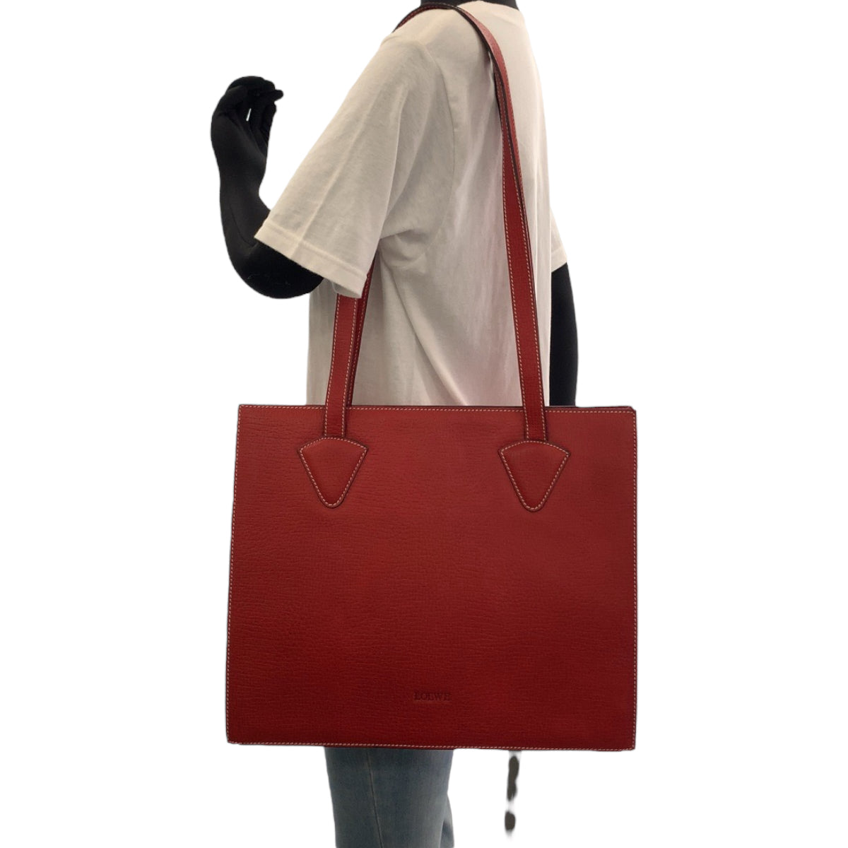 12990
LOEWE ロエベ ヴィンテージ レッド レザー トートバッグ ショルダーバッグ  レディース