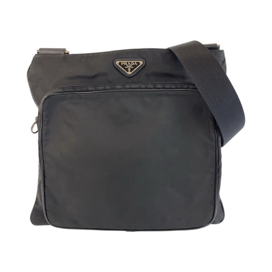 12991
 
PRADA Tessuto Triangle Logo Plate Black Silver Hardware Nylon Crossbody Shoulder Bag Messenger Bag Women's