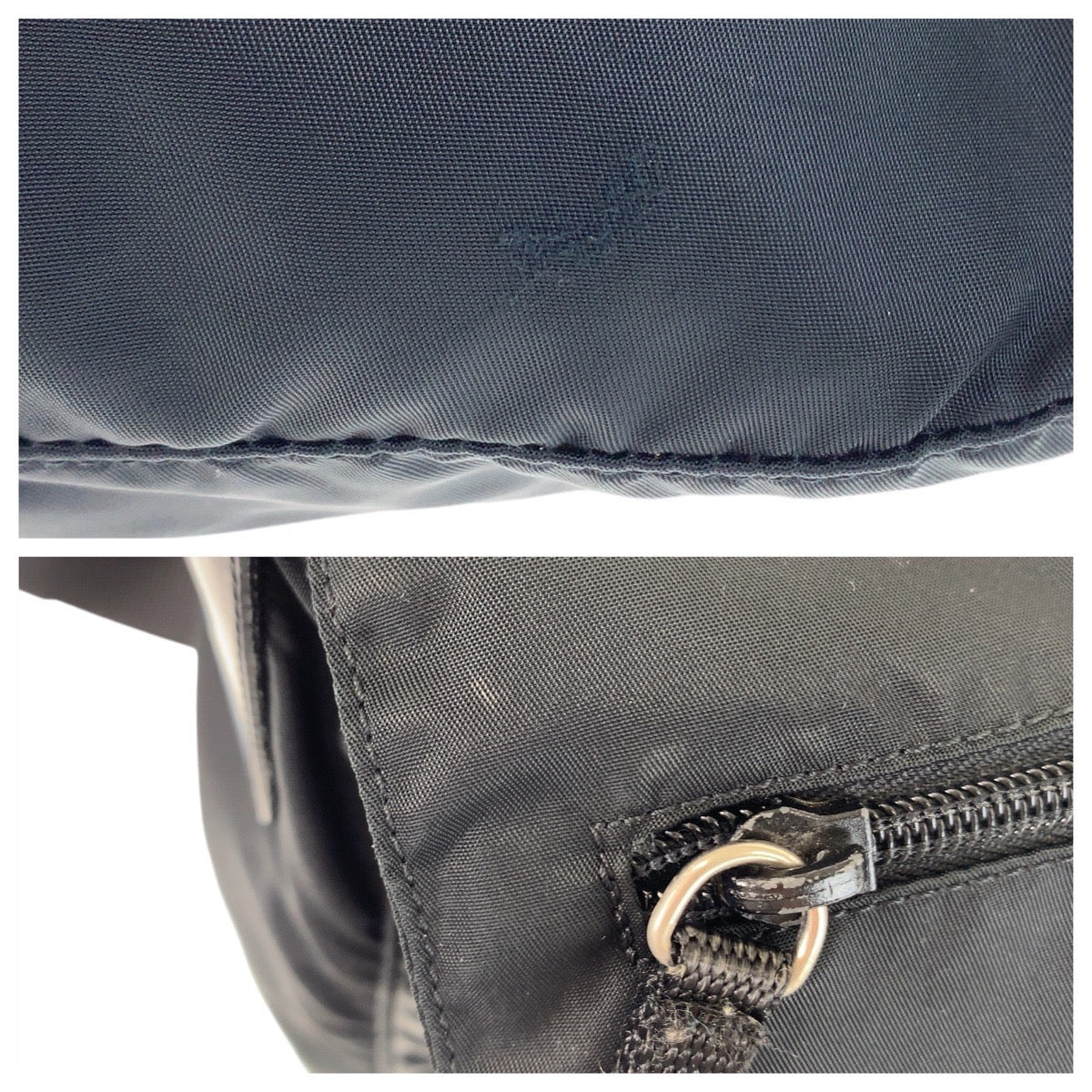 PRADA Tessuto Triangle Logo Plate Black Silver Hardware Nylon Crossbody Shoulder Bag Messenger Bag Women's