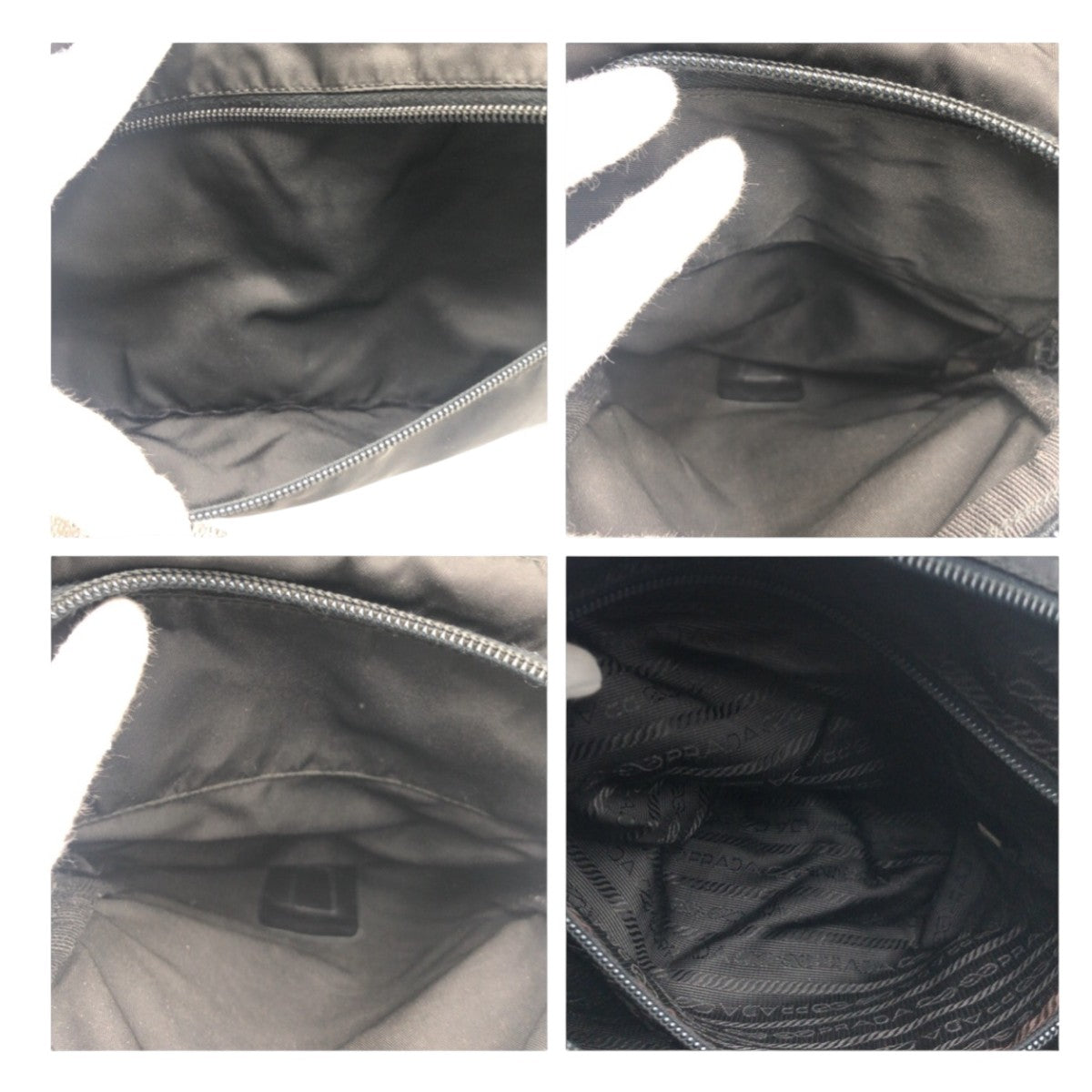 PRADA Tessuto Triangle Logo Unisex Black Nylon Shoulder Bag Messenger Bag Men's