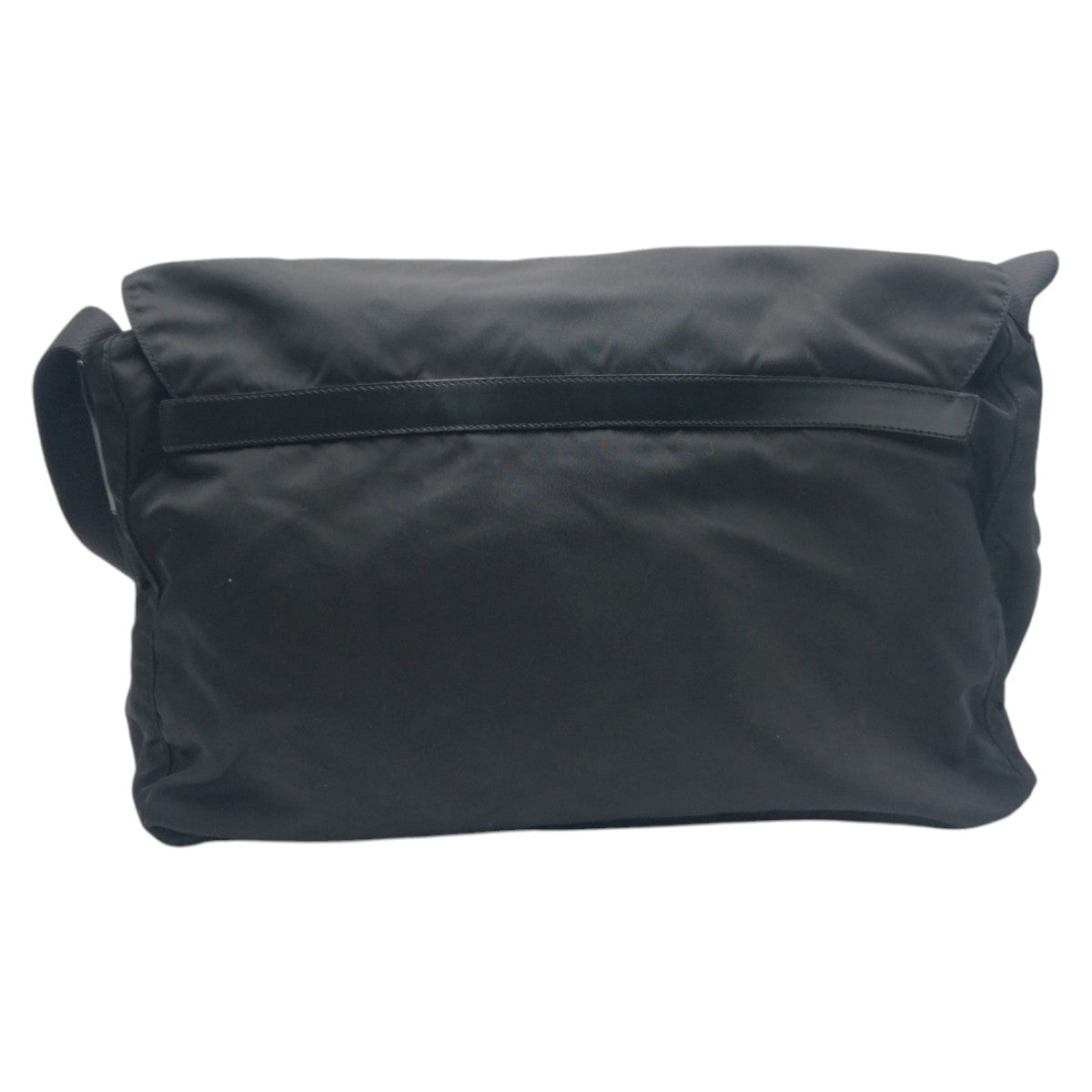 PRADA Tessuto Triangle Logo Unisex Black Nylon Shoulder Bag Messenger Bag Men's