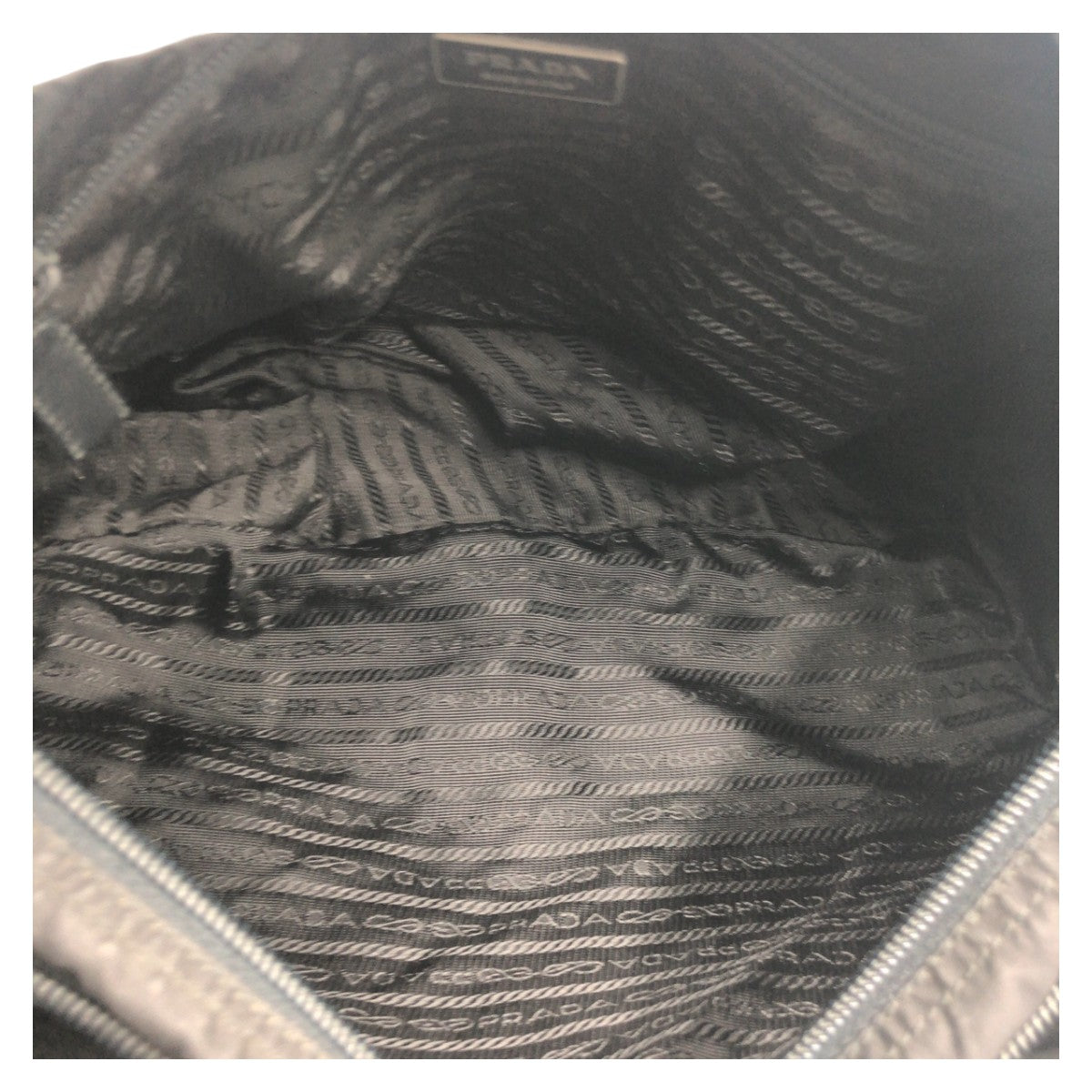 PRADA Tessuto Triangle Logo Unisex Black Nylon Shoulder Bag Messenger Bag Men's