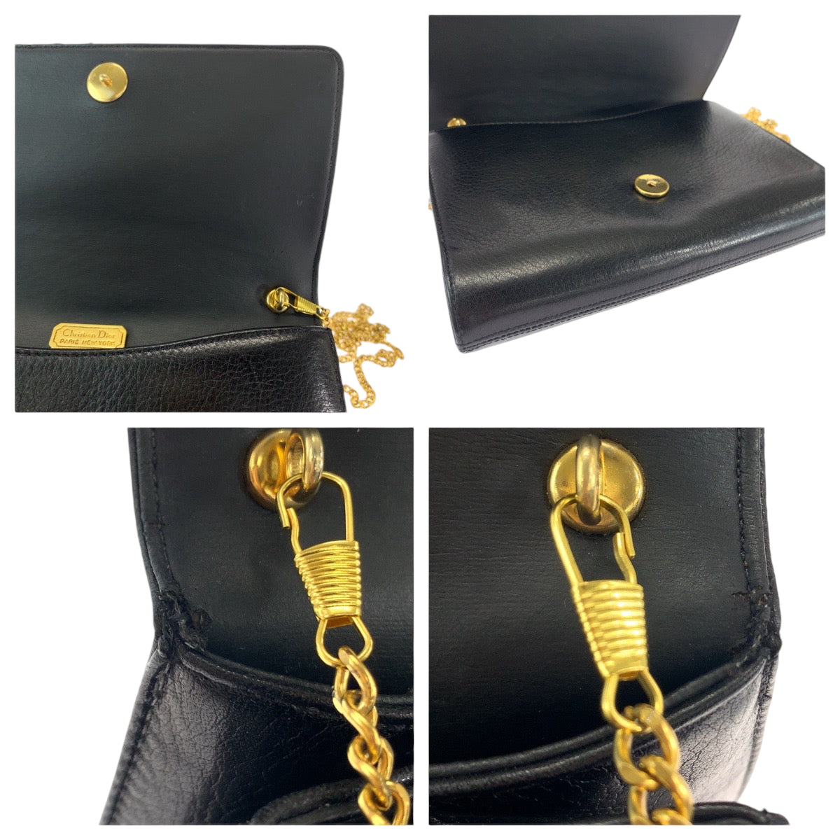 12995
Dior ディオール ヴィンテージ ブラック 黒 ゴールド金具 レザー チェーンショルダーバッグ 斜め掛け  レディース