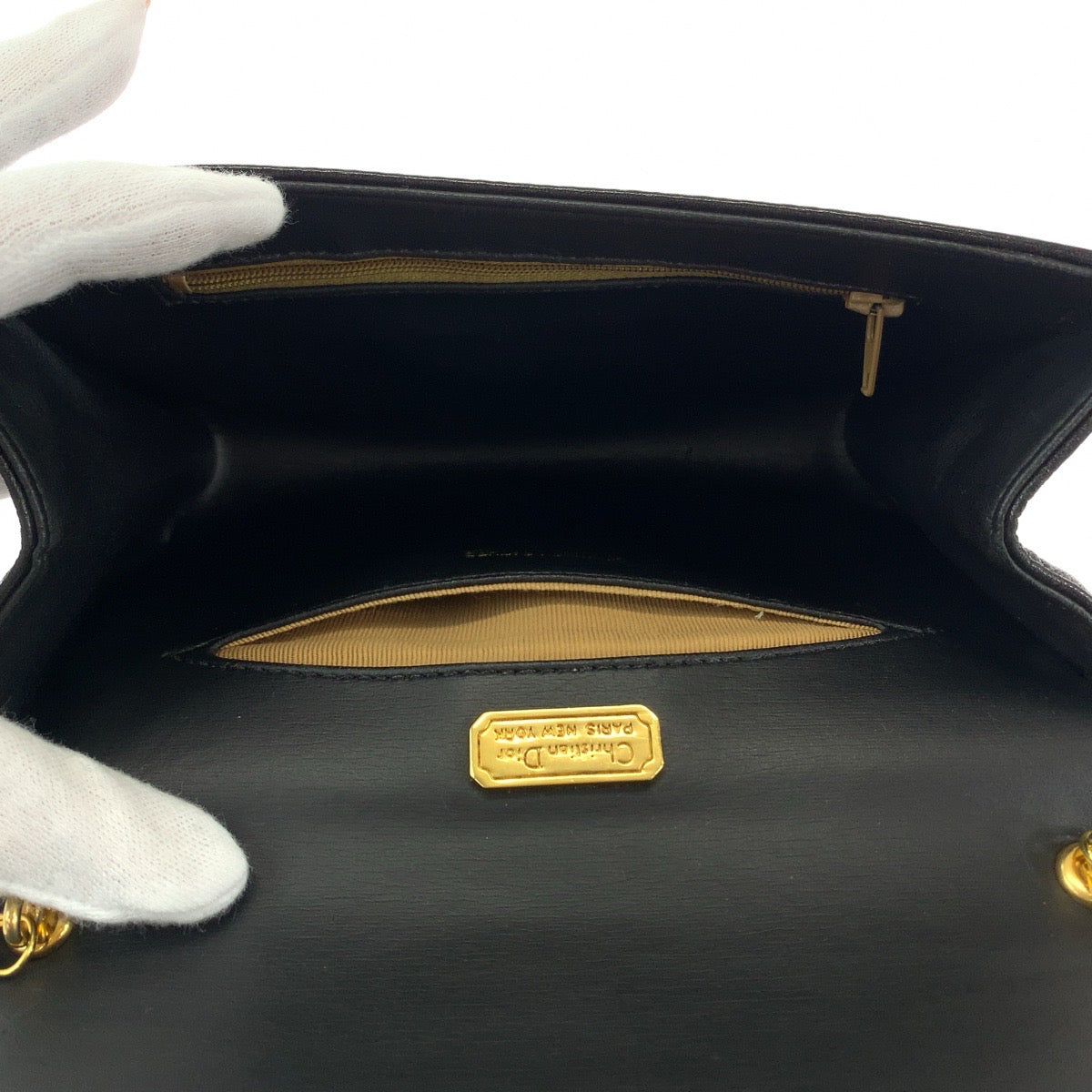 12995
Dior ディオール ヴィンテージ ブラック 黒 ゴールド金具 レザー チェーンショルダーバッグ 斜め掛け  レディース