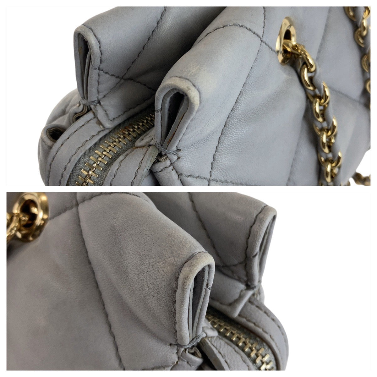 11921
Salvatore Ferragamo サルヴァトーレフェラガモ ヴァラ グレー ゴールド金具 レザー 斜め掛け ショルダーバッグ メッセンジャーバッグ  レディース