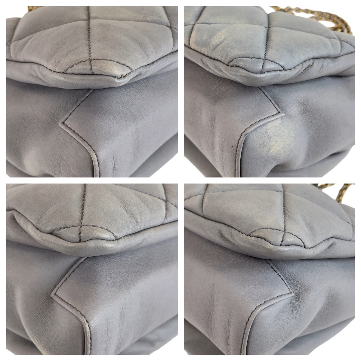 11921
Salvatore Ferragamo サルヴァトーレフェラガモ ヴァラ グレー ゴールド金具 レザー 斜め掛け ショルダーバッグ メッセンジャーバッグ  レディース