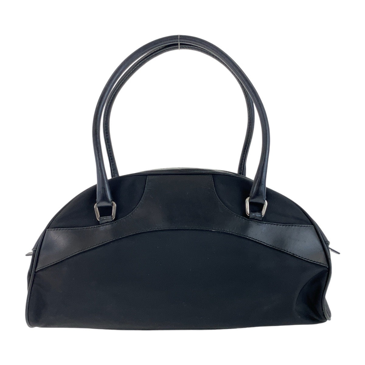 12996
PRADA プラダ テスート 三角ロゴプレート ブラック 黒 シルバー金具 ナイロン / レザー ハンドバッグ ショルダーバッグ ミニボストンバッグ  レディース