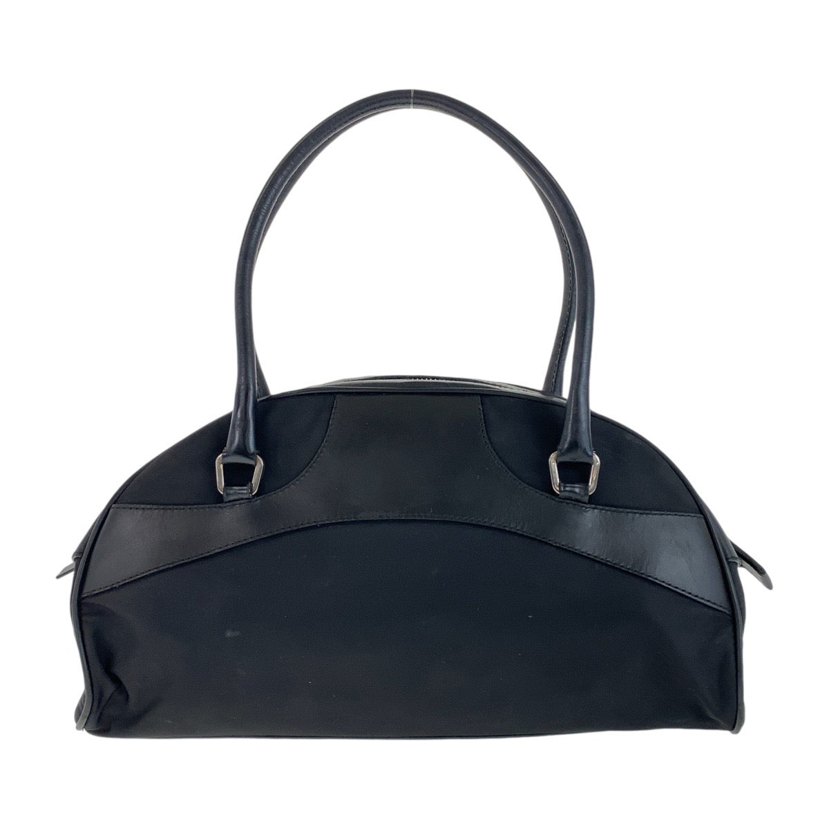 12996
PRADA プラダ テスート 三角ロゴプレート ブラック 黒 シルバー金具 ナイロン / レザー ハンドバッグ ショルダーバッグ ミニボストンバッグ  レディース