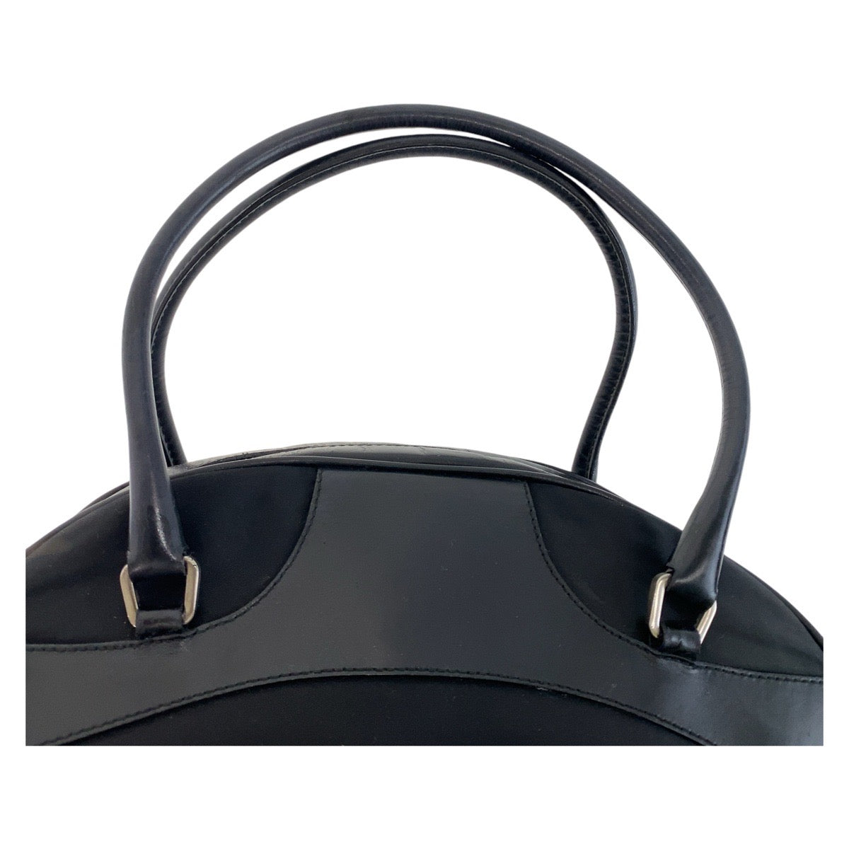 12996
PRADA プラダ テスート 三角ロゴプレート ブラック 黒 シルバー金具 ナイロン / レザー ハンドバッグ ショルダーバッグ ミニボストンバッグ  レディース