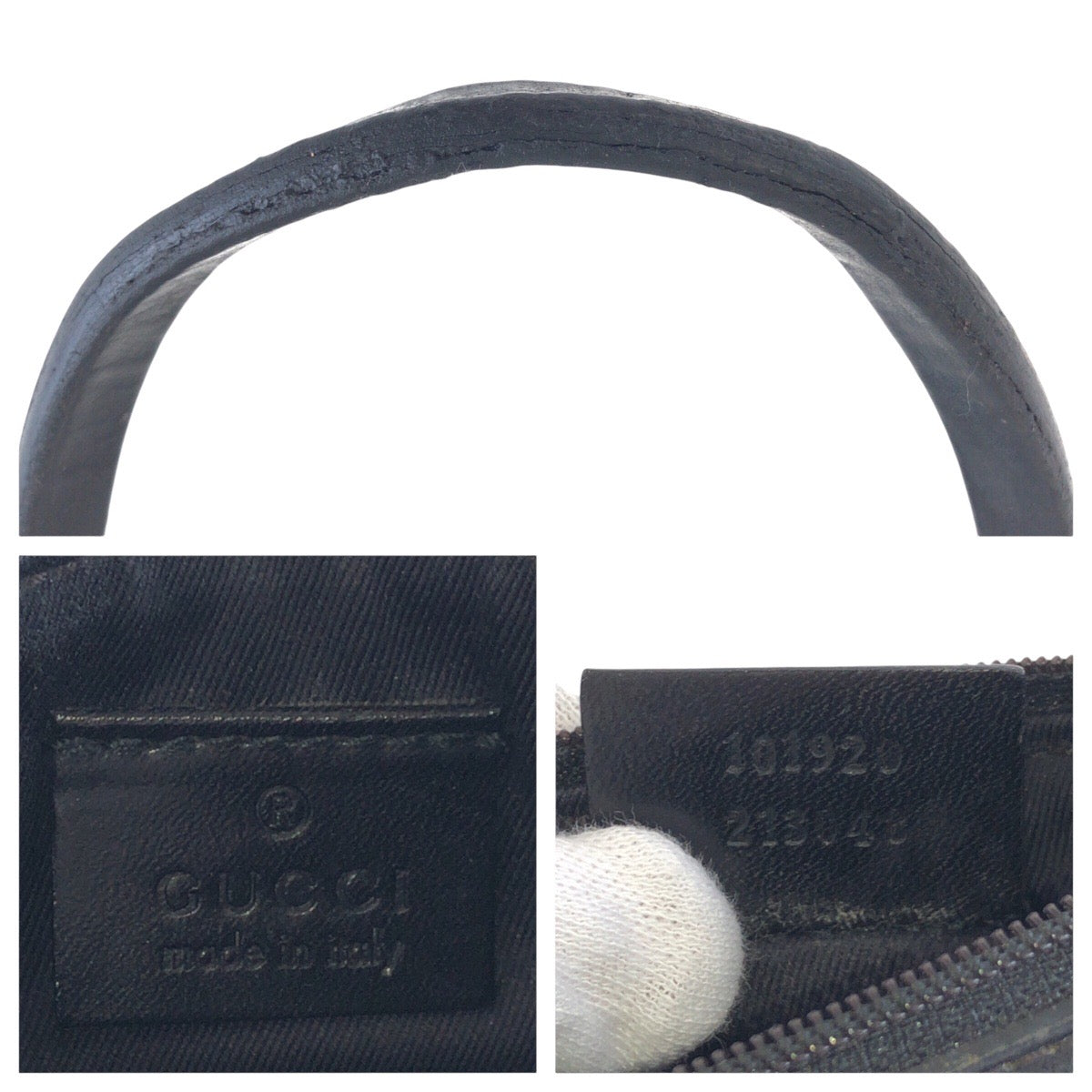 14031
GUCCI グッチ ポーチ付き ブラック 黒 GGキャンバス / レザー 101920 トートバッグ ショルダーバッグ  レディース